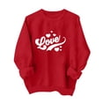 thumbnail image 2 of Tejiojio Valentine's Day Sweatshirts Red Heart Sweater for Women Round Neck Printed Sweatshirt Long Sleeved Top, 2 of 8