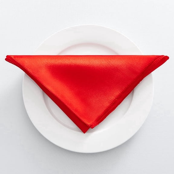 suxuMhao 10 Pcs Cloth Napkins, Red Satin Napkins, Washable & Reusable Fabric Napkins, 11.42×11.42 Inch, Elegant Table Linens for Wedding, Party, Banquet and Daily Household Use