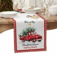 thumbnail image 6 of Red Christmas Truck Cotton Linen Table Runner for Dining Kitchen, Winter Xmas Trees Snowflake Holiday Wedding Outdoor Party Tablerunners Decoration, Dresser Scarf Coffee Tablecloth Runners 16"x72", 6 of 9
