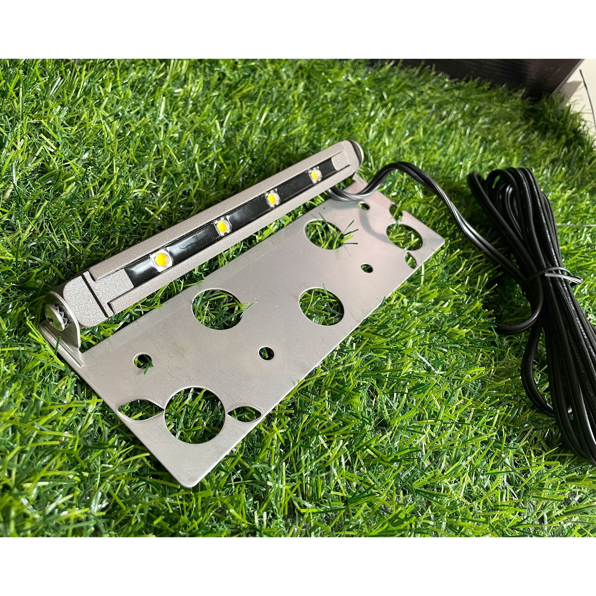 LNC 7" LED Hardscape Light, Aluminum Stainless Steel Finish for Wall and Patio