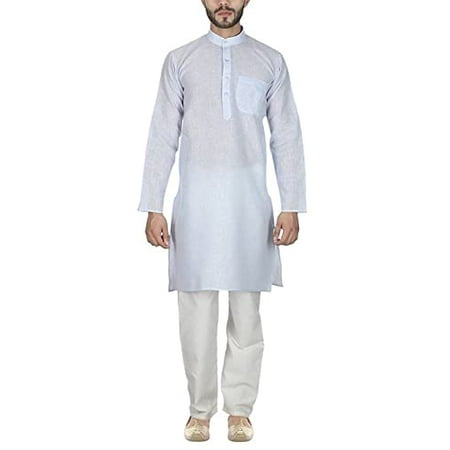 

Royal Men s Blue Kurta Pyjama Set For Evening Occasion