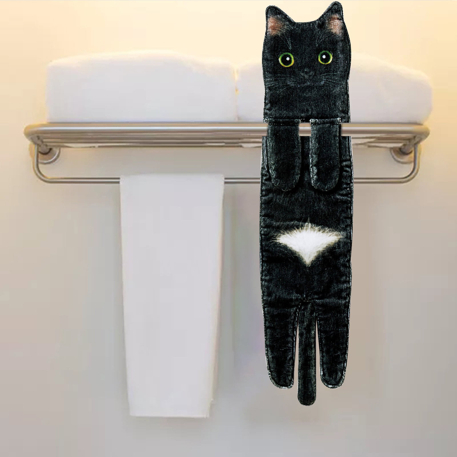 Kissvian 4 Pack Cute Cat Pattern Hand Towels, Pure Cotton Children Bathroom  Towel Animals, Fingertip Bath Towels for Home, Kids Washcloths