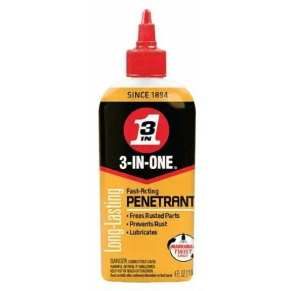 3-In-One 120015 4 oz Bottle of Fast Acting Penetrating Drip Oil With Twist Spout