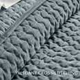 thumbnail image 4 of EVERGRACE Luxury Velvet Quilt Bedding Set Full Queen Size 3 Pieces with Pillow Shams, Soft Cross-Stitch Velvet Comforter Set, Lightweight Coverlet Bedspread for All Seasons, Stormy Blue, 4 of 8