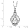 thumbnail image 2 of 925 Sterling Silver Spring-Ring Polished back Cubic Zirconia Tear Of Strength Ash Holder 18inch Necklace Pendant Necklac, 2 of 2