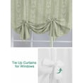 thumbnail image 3 of Sage Green Striped Tie Up Curtains for Windows 63 Inch Length Balloon Curtains Kitchen Adjustable Balloon Window Shade Modern Abstract Art Geometric Stripes Tie Up Bathroom Curtain Window 52"x63", 3 of 6