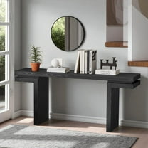 GZXS Modern Minimalist Entryway Console Table in Black, 66-Inch Long Sofa Table Behind Couch for Living Room, Hallway, Foyer