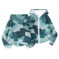 thumbnail image 4 of Xyxonk Camo Hoodies for Girls Zip Up Toddler & Kids 10-12 Years Long Sleeve Maple Leaf Graphic Trendy Camouflage Sweatshirt Jacket with Pocket Winter Lightweight Fleece Outfits Coat,Blue 120, 4 of 4