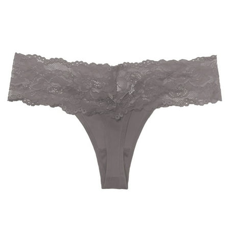 

TAIAOJING Seamless Thongs For Women - 6 Pack Panties Pink Lace Transparent Hollow Out Underwear Comfort Seamless Low Waist Briefs Lingerie Lenceria Thong