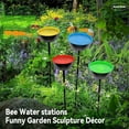 thumbnail image 6 of Garden Water Feeder for Pollinators Rust-Proof Iron Ground Stake Decorative Outdoor Bird Bath and Bee Hydration Station for Wildlife Gardens NAJKZA | Blue, 6 of 8