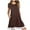 Coffee Dress for women, variant on ATOYSOY Women's Beach Sundress Lace Splicing Mini Loose Dress Retro Elegant Casual Relaxed Short Sleeve Round Neck Trendy Workout Dress for Girls Brown XXXXL