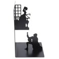 thumbnail image 1 of Bookend, Rugged And Durable Rounded Corner Design Wrought Iron Book Holder Space Saving With Non Slip Foam Pad For Homes Schools For Offices And Libraries Man And Woman, 1 of 8