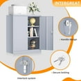 thumbnail image 4 of INTERGREAT Metal Storage Cabinet, 42” Steel Locking Cabinet with Doors and Shelves, Cement Grey Utility Cabinet Garage Cabinets for Home Office, Garage, Kitchen, Shop, 4 of 19