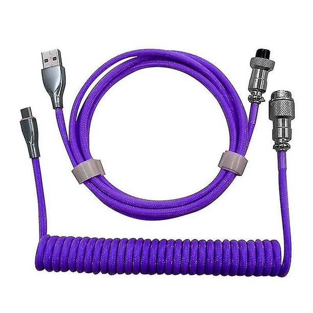 Cable de teclado mecánico Cable de datos USB Cable de cabeza de aviación Cable de resorte Cable de teclado para juegos, B