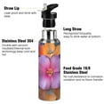 thumbnail image 3 of Yayeee 33oz Insulated Water Bottle Double Wall Stainless Steel with Flip Straw Lid, Large Purple Flowers, 3 of 7
