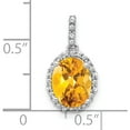 thumbnail image 3 of 14K White Gold Oval Citrine And Diamond Halo Pendant (Width 9.1) (Length 18.4) - Jbsp, 3 of 5