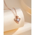 thumbnail image 5 of Heart Birthstone Necklace for Women, 925 Sterling Silver Rose Gold Necklace Pendant Jewelry Gifts for Her Wife Mom Women, 5 of 9
