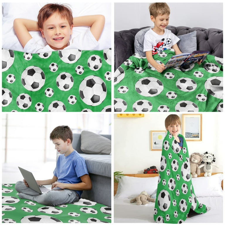 Football Fleece Throw Blanket Baby Blankets for Boys and Girls Sports Theme Sherpa Blanket for Kids Boys Girls Rugby Game Plush Blanket Ball Games Competition Fuzzy Blanket for Sofa Bed Couch 30 x40