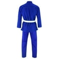 thumbnail image 2 of TRUESAGAUSA Regular Plain Jiu Jitsu Kimono Gi Uniform Deluxe BJJ Fabric With White Belt Kids & Adults Unisex (Blue, A-2), 2 of 5