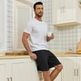 thumbnail image 6 of EA'S SECRET Men's Pajama Shorts for Men Bamboo Rayon Bottoms Soft Sleep Pants Lounge Sleepwear with Pockets 2 Pack(Black&Army Green,S）, 6 of 8