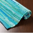 thumbnail image 3 of shiyou-Hand Woven 100% Cotton Chindi Rag Rug 20'x32' - Teal Multi, Recycled Reversible Rug, Boho Farmhouse Rugs for Living Room, Dining Room, Kitchen, Entryway, Bedroom Rugs, 3 of 4