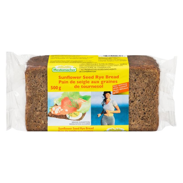Mestemacher Sunflower Seed Rye Bread, Sliced, Ready‑to‑Eat, Shelf‑Stable, 500 G