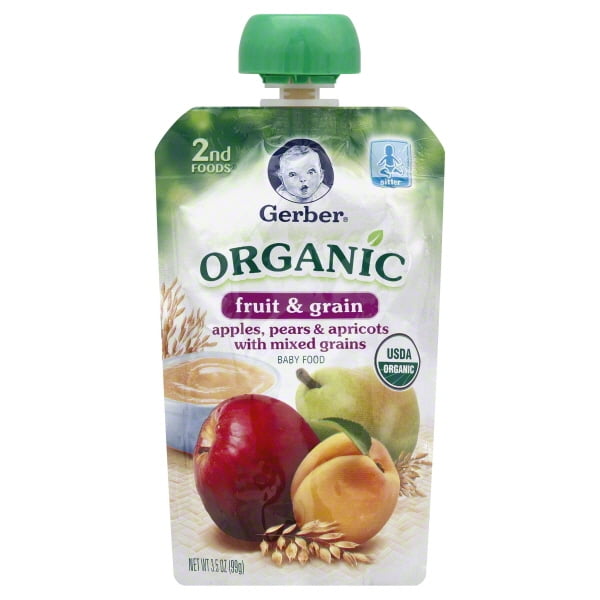 Gerber Organic 2nd Foods Baby Food Apples Pears & Apricots with Mixed