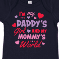 thumbnail image 4 of Inktastic Valentine's Day I'm My Daddy's Girl and My Mommy's World Girls Baby Bodysuit, 4 of 5