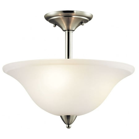 

3 Light Semi-Flush Mount with Transitional Inspirations 13.25 inches Tall By 16 inches Wide Brushed Nickel Bailey Street Home 147-Bel-564057