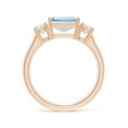 thumbnail image 2 of Angara Natural 2 Ct. Aquamarine with Diamond Classic Ring in 14K Rose Gold for Women (Ring Size: 3.5), 2 of 9