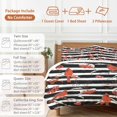 thumbnail image 6 of Christmas Cardinal Bird 4 Piece Duvet Cover Set Queen Size Winter Red Birds Black White Strips Soft Bedding Set Comforter Cover, 1 Duvet Cover 1 Flat Sheets and 2 Pillowcases, 6 of 9