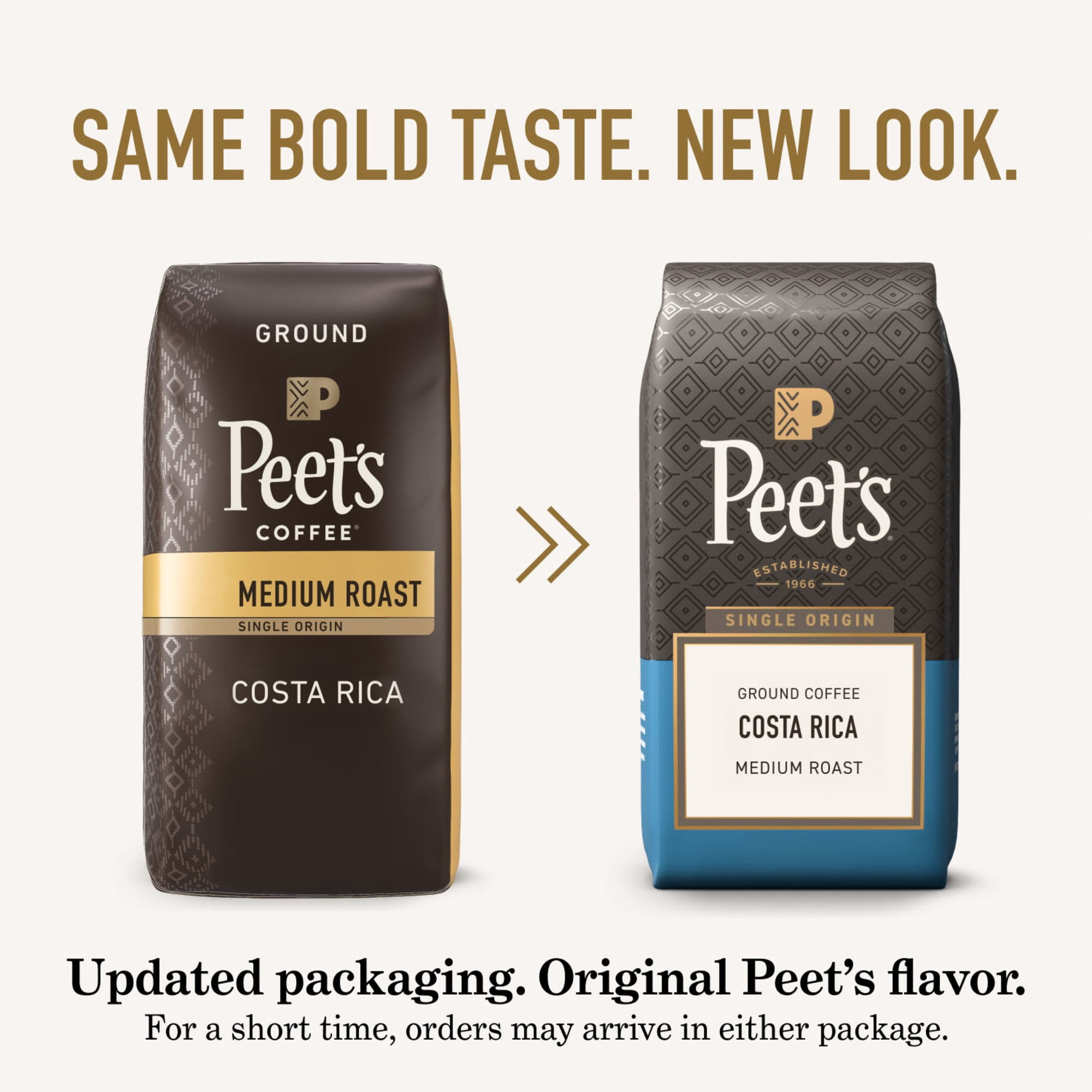 (2 pack) Peet's Coffee Single Origin Costa Rica Premium Medium Roast Ground Coffee, Arabica, 10.5 oz