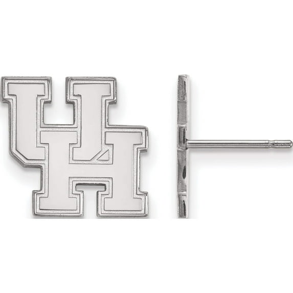 10K White Gold 10Kw Logoart University Of Houston Small Post Earrings (12 X 13) Made In United States 1w008uho