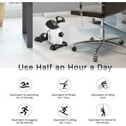 Under Desk Exercise Bike,Stationary Foot Pedal Exerciser,Portable Mini Exercise Bike with LCD Screen Displays for Leg/Arm Fitness and Health,White