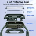 thumbnail image 4 of 2 in 1 Apple Watch Waterproof Case Compatible for Series 4/5/6 44mm, Apple Watch Cover with Tempered Glass Screen Protector, Back Bumper and Face Cover for iWatch SE(Grenn), 4 of 5