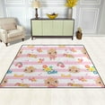 thumbnail image 3 of Dreamtimes Lightweight Soft Area Rugs, 80 x 58 inch（6'8" x 4'10"） Cute Bear Wearing Crown Floor Mat for Kids Playing Room Hardwood Floor Living Room Nursery Rugs, 3 of 6