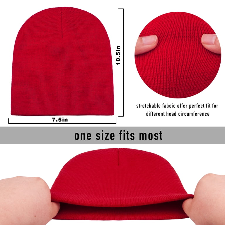 4 Pack Slouchy Beanies, Acrylic Knit, One Size Fits All, Winter Hats Acrylic Slouchy Beanie | Beanie Hat | e4Hats – e4Hats.com main image 4
