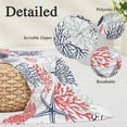 thumbnail image 6 of Blue Red Coastal Throw Pillow Cover, Pillowcase Protectors with Zipper, Breathable Decorative Lumbar Pillow Case Cover, Sea Turtle Nautical Coral Summer Beach Pillow Shams for Couch Sofa 12x20Inch, 6 of 8