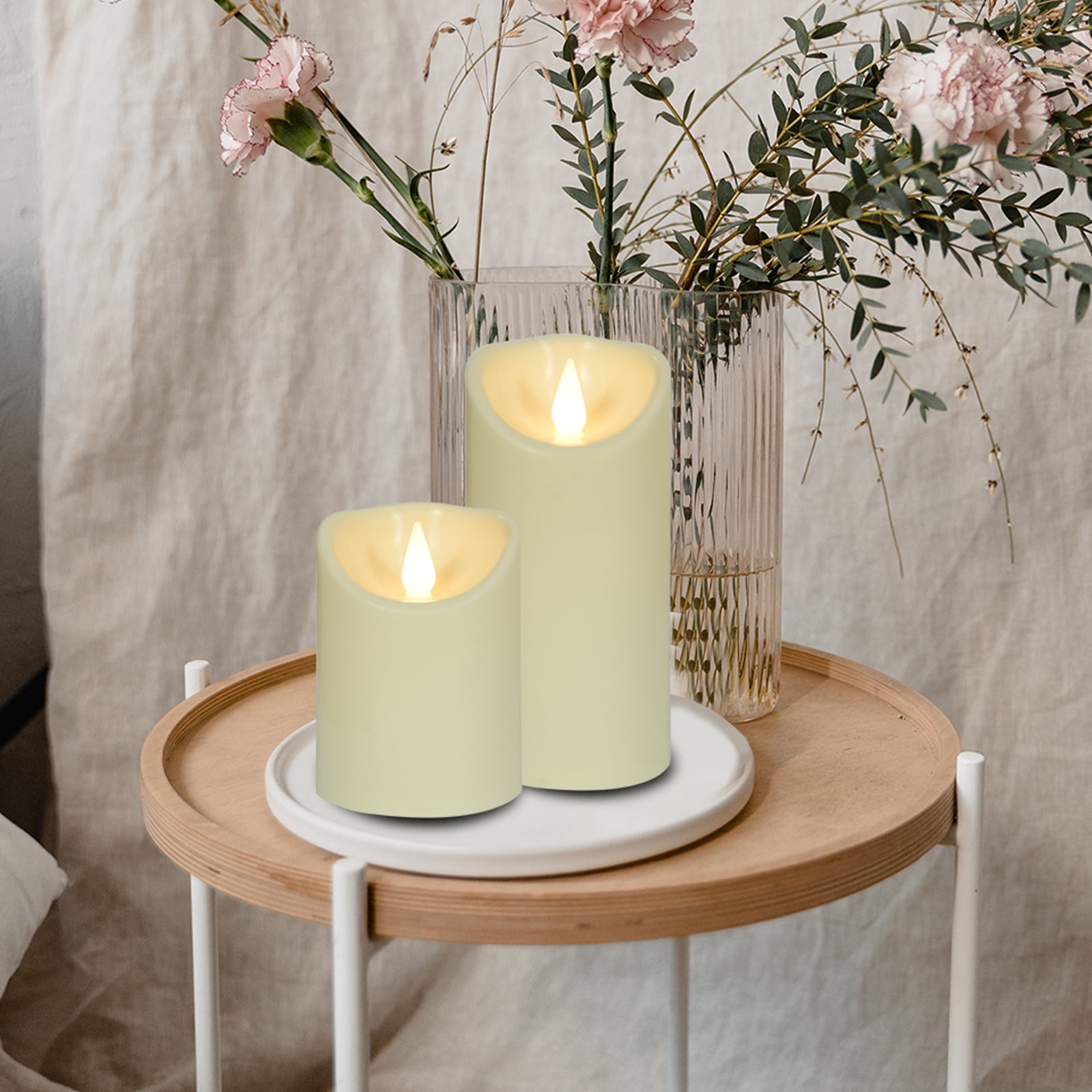 Cacou 3-Pack Flickering LED Flameless Candles with Remote Control for Home Decor and Mood Lighting