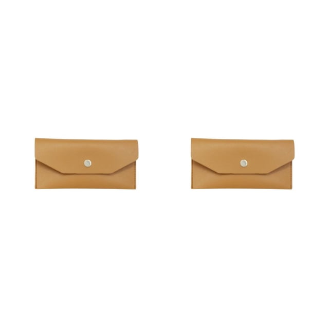 Sonducket Cartera de cuero PU para mujer, monedero de repuesto de Color sólido, estilo Simple, rectangular, para regalo de cumpleaños, marrón Marrón 2piezas