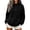 Black, variant on Womens Plus Size Hoodies Long Sleeve Half Zip Pullover Fuzzy Sweatshirts Fall Winter Warm Fleece Lined Tops