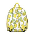 thumbnail image 3 of Yellow Lemon Fruit Backpack, Fresh Summer Citrus Print, Compact Lightweight Bag with Floral Pattern, 3 of 6