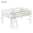 thumbnail image 4 of Generic Full Size Wood Low Loft Bed with Ladder, ladder can be placed on the left or right, White, 4 of 7