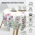 thumbnail image 4 of Spring Floral Tablecloth Round 60 Inch Summer Wildflower Butterfly Table Cloth Rustic Farmhouse Tablecloth Polyester Farmhouse Table Cover for Kitchen Dining Room Party Spring Summer Easter Home Decor, 4 of 6