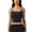 Black, variant on Women's Crop Tank Top, Sleeveless Cami with Built-In Bra, Double Strap Yoga Top, Breathable Athletic Shirts for Workout, Gym, Running, and Casual Wear