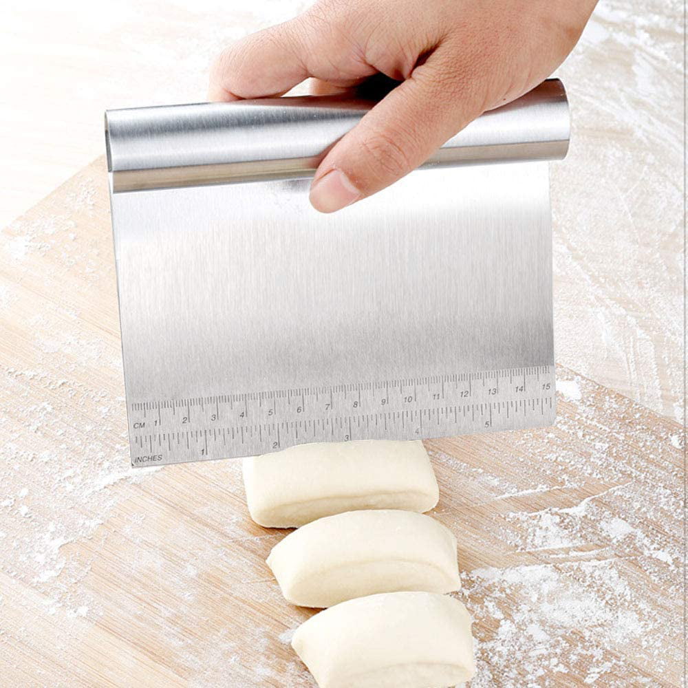 Stainless Steel Bench Scraper & Dough Cutter Multi Function Kitchen Tool... 