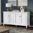 thumbnail image 3 of Simpli Home Amherst 66 inch Wide Solid Wood Transitional 4 Door Storage Cabinet in White, 3 of 13