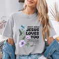 thumbnail image 4 of Jollimate Good News Jesus Loves You Shirt, Christian Floral Graphic Tee, John 3:16 Bible Verse Gift for Women, 4 of 6