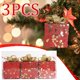 thumbnail image 5 of Juego de tres piezas Diseños: Un juego de tres bolas navideñas de diseño único, cada una adornada con deslumbrantes lentejuelas doradas, que agregan brillo a su decoración navideña., 5 of 8