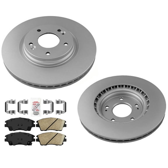 Front 305MM Disc Brake Rotors Brake Pads Hardware For 2016-2021 Hyundai Tucson